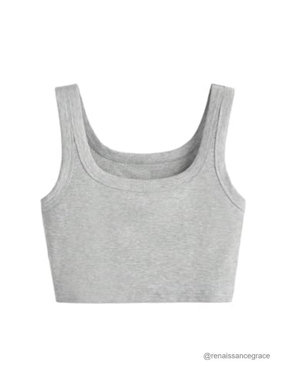 Women's Ribbed Knit Sleeveless Scoop Neck Crop Tank Top